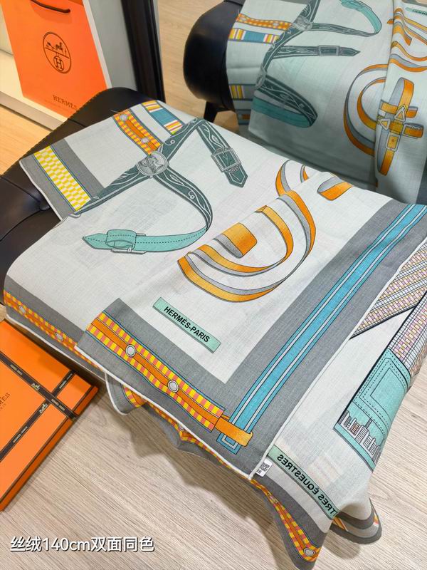 Hermes Scarf 140X140cm 70%羊绒30%真丝 E07 (15)
