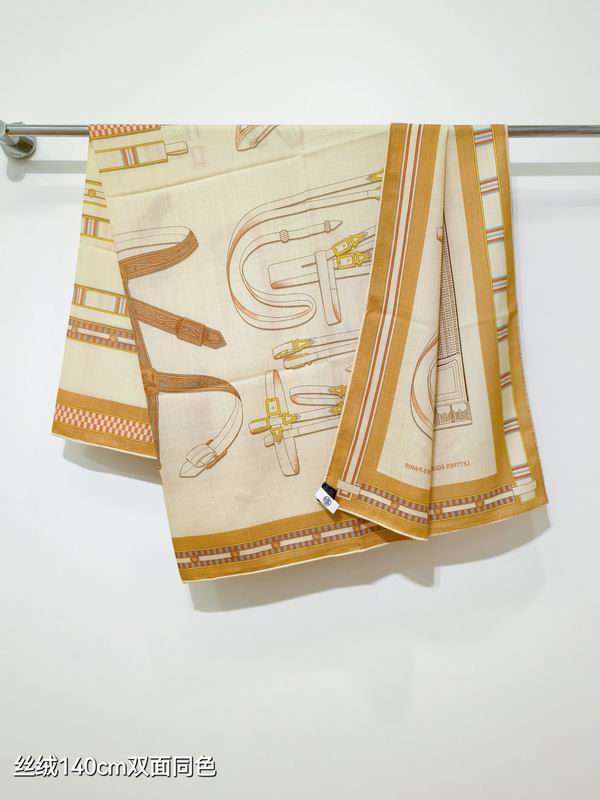 Hermes Scarf 140X140cm 70%羊绒30%真丝 E07 (23)