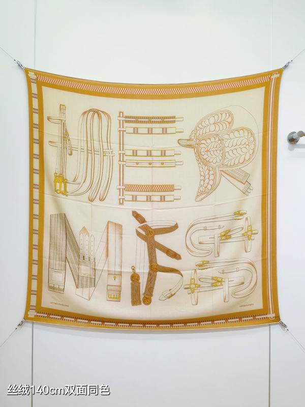 Hermes Scarf 140X140cm 70%羊绒30%真丝 E07 (28)