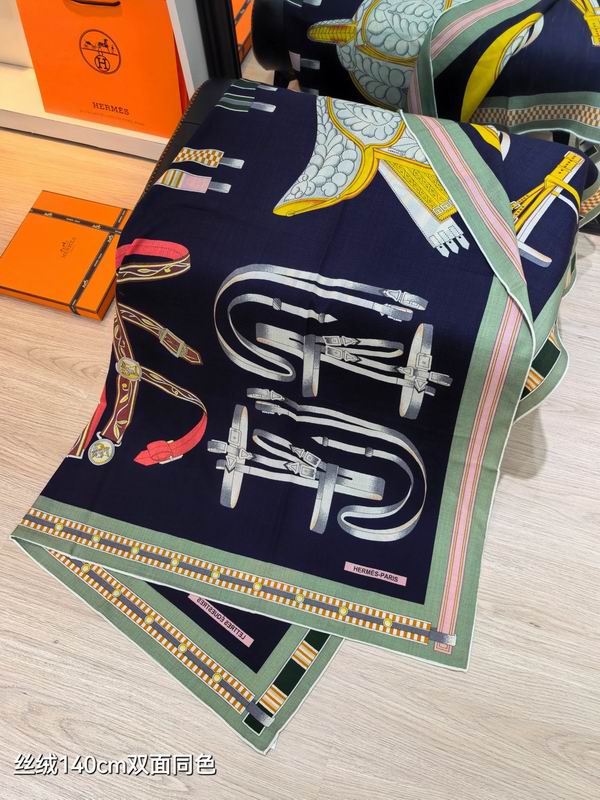 Hermes Scarf 140X140cm 70%羊绒30%真丝 E07 (36)