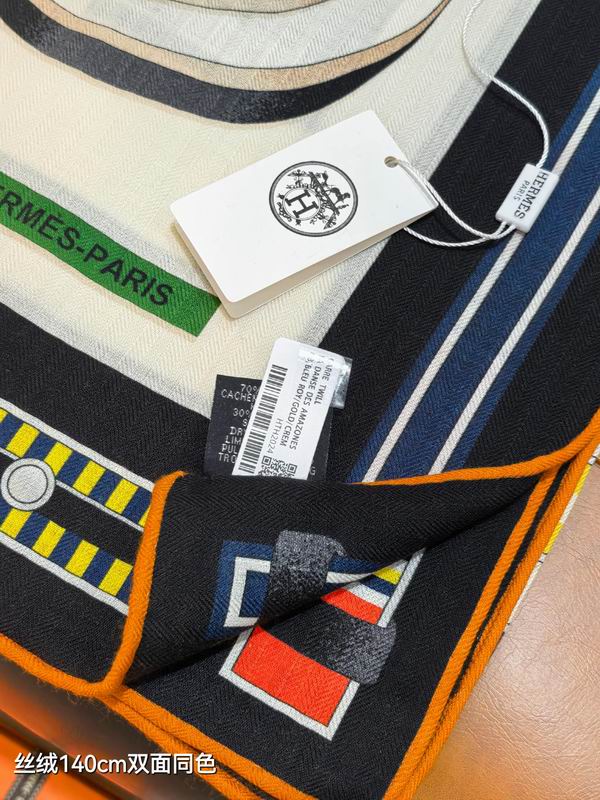 Hermes Scarf 140X140cm 70%羊绒30%真丝 E07 (4)
