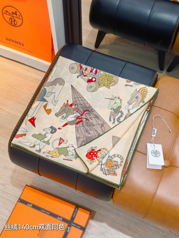 Hermes Scarf 140X140cm 70%羊绒30%真丝 E16 (15)