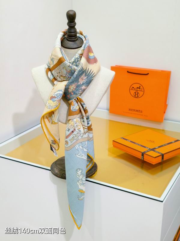 Hermes Scarf 140X140cm 70%羊绒30%真丝 E16 (2)