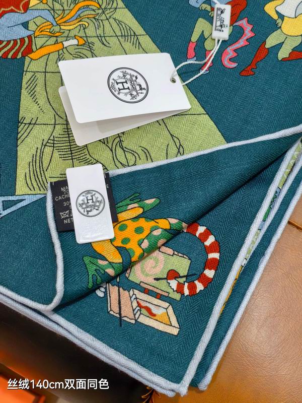 Hermes Scarf 140X140cm 70%羊绒30%真丝 E16 (20)