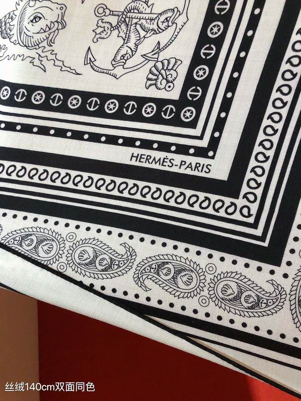 Hermes Scarf 140X140cm 70%羊绒30%真丝 E21 (21)