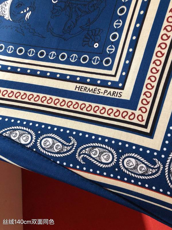 Hermes Scarf 140X140cm 70%羊绒30%真丝 E21 (29)