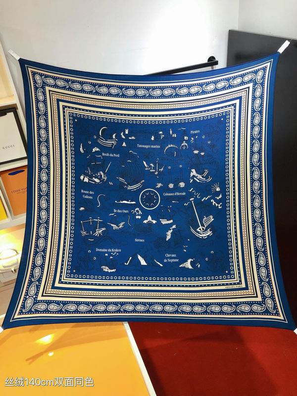 Hermes Scarf 140X140cm 70%羊绒30%真丝 E21 (30)