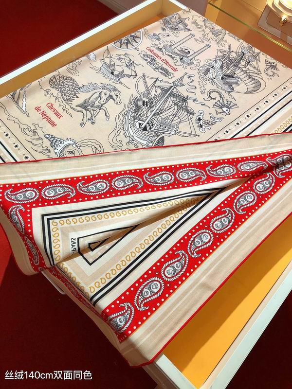 Hermes Scarf 140X140cm 70%羊绒30%真丝 E21 (4)