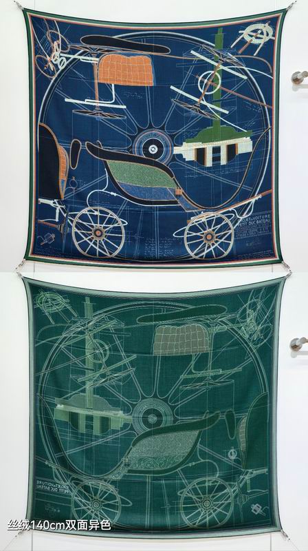 Hermes Scarf 140X140cm 70%羊绒30%真丝 E24 (16)