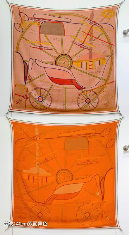 Hermes Scarf 140X140cm 70%羊绒30%真丝 E24 (8)