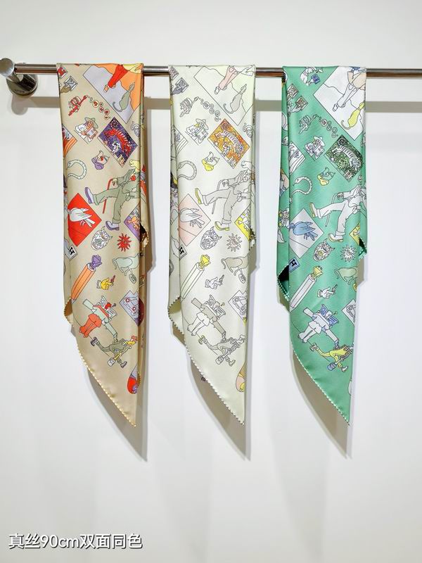 Hermes silk scarf 90X90cm E01 (10)