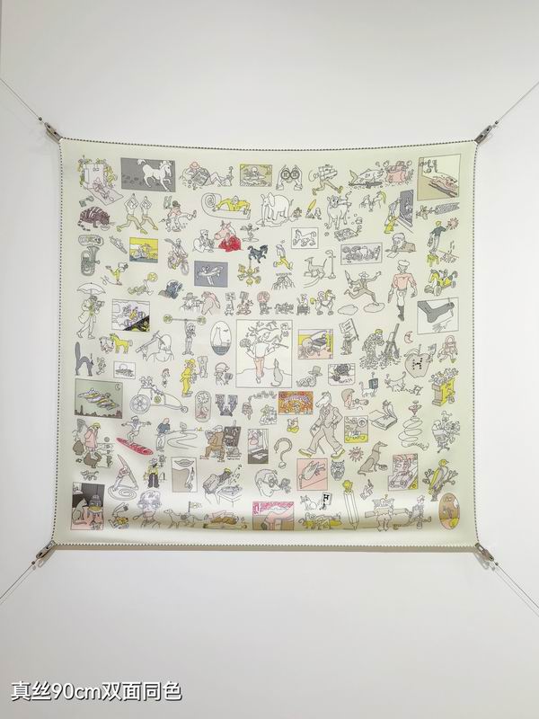 Hermes silk scarf 90X90cm E01 (13)