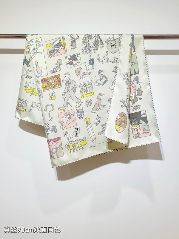 Hermes silk scarf 90X90cm E01 (18)
