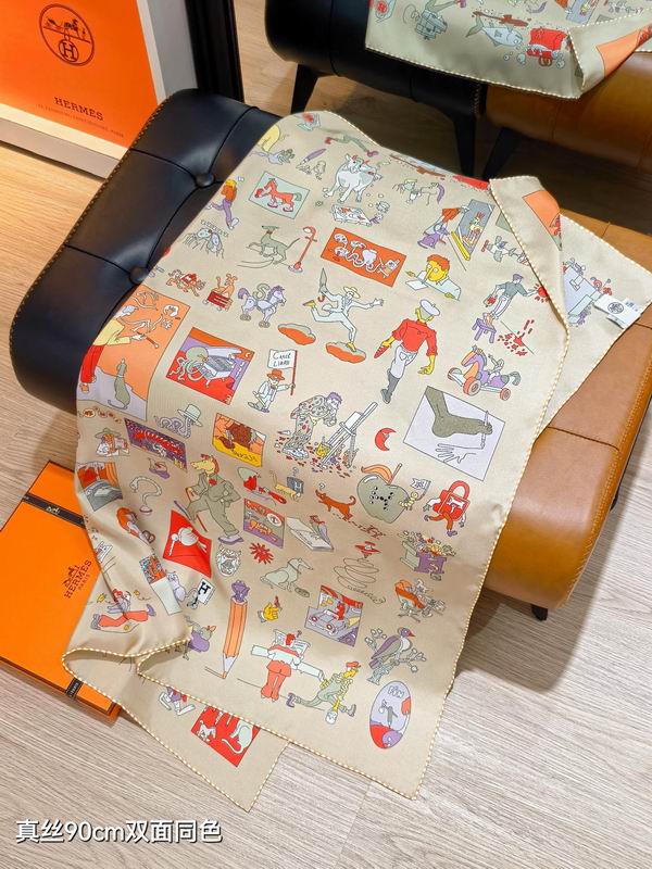 Hermes silk scarf 90X90cm E01 (25)