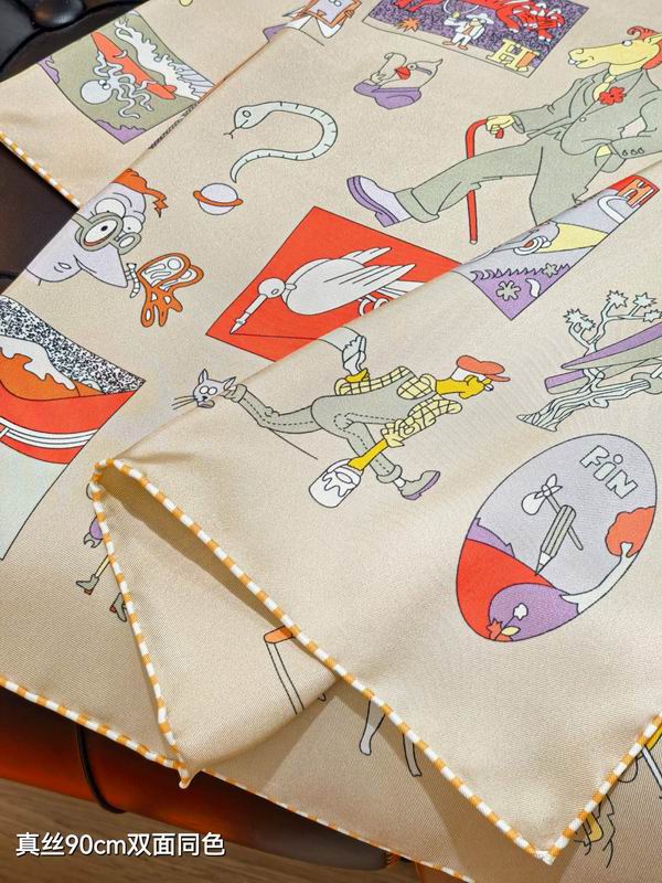 Hermes silk scarf 90X90cm E01 (26)