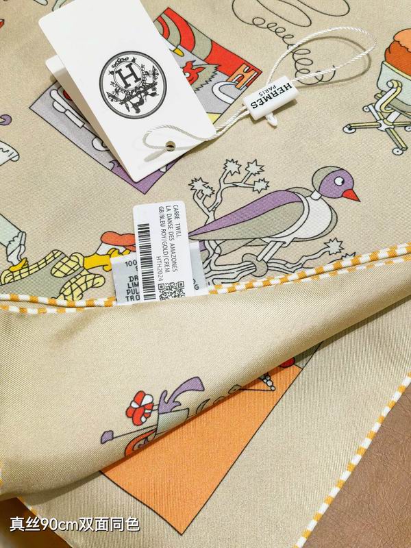 Hermes silk scarf 90X90cm E01 (27)