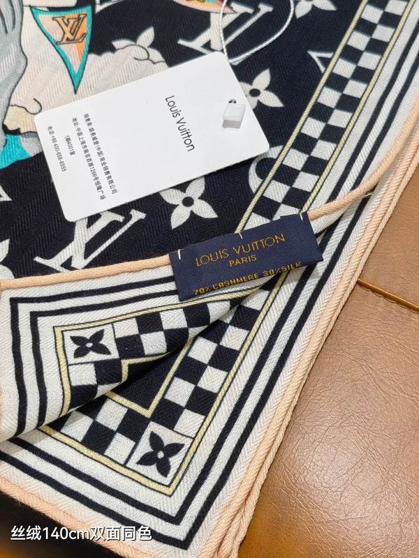 LV Scarf 140X140cm 70%羊绒30%真丝 E01 (4)