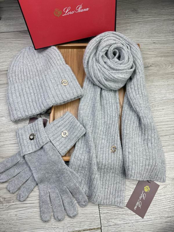 Loro Piana Scarf Hat Gloves E (1680)