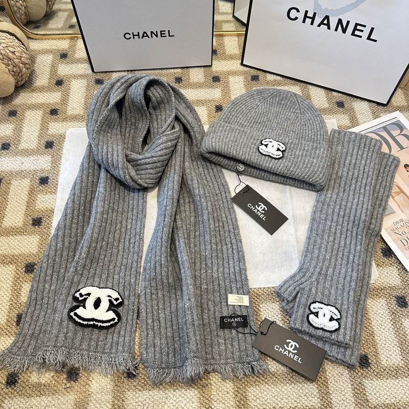 Chanel Scarf Hat Gloves  (218)