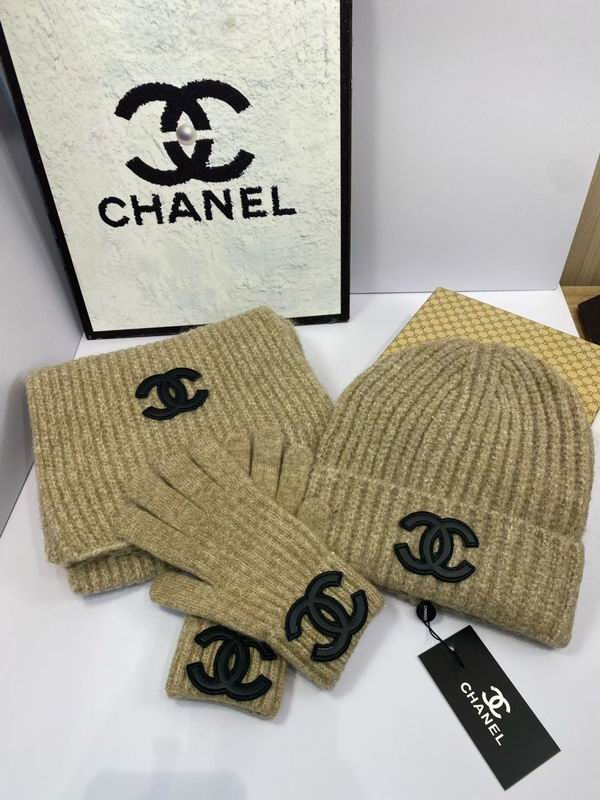 Chanel Scarf Hat Gloves dx (1233)