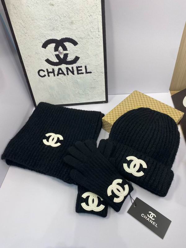 Chanel Scarf Hat Gloves dx (1237)