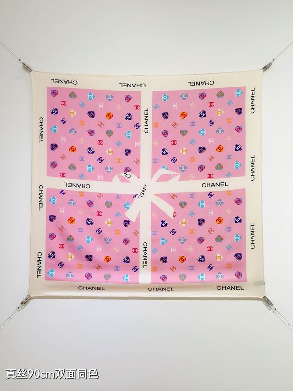 Chanel silk Scarf 90X90cm E01 (10)
