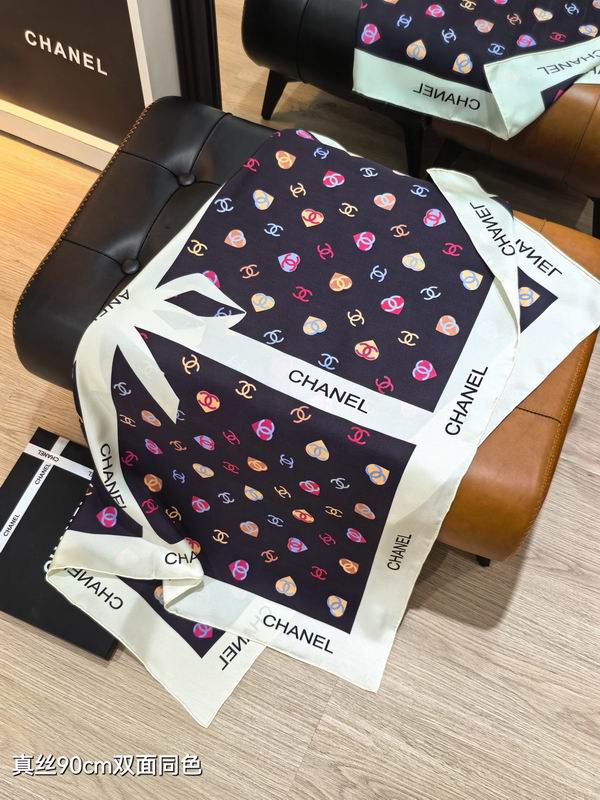 Chanel silk Scarf 90X90cm E01 (19)