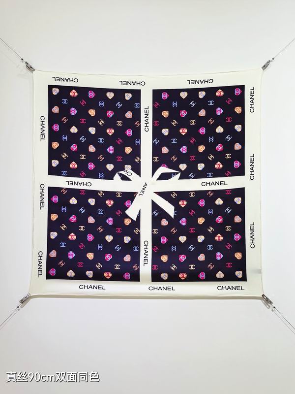 Chanel silk Scarf 90X90cm E01 (21)