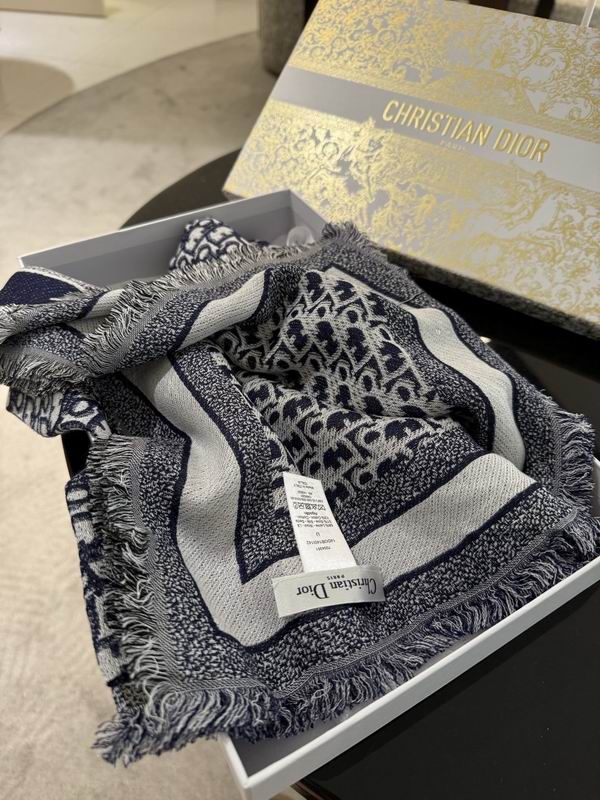Dior Scarf 140X140cm 57%羊毛43%真丝 E07 (6)