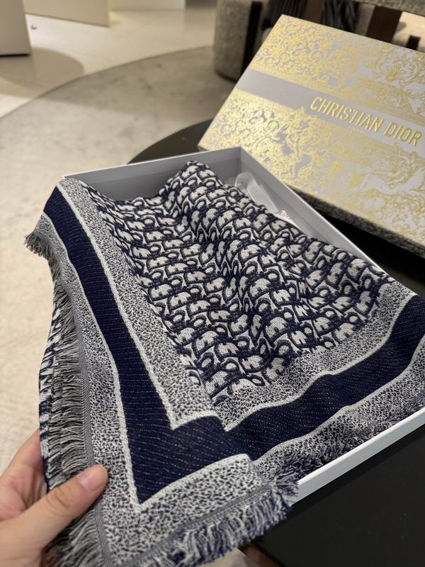 Dior Scarf 140X140cm 57%羊毛43%真丝 E07 (7)