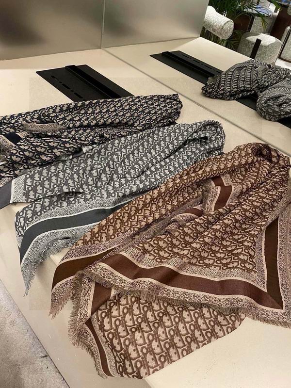 Dior Scarf 140X140cm 57%羊毛43%真丝 E67 (11)