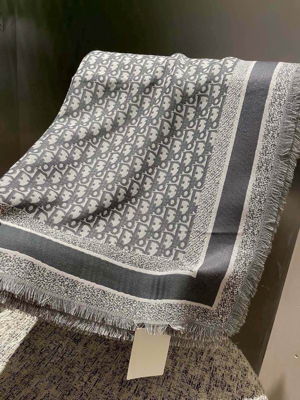 Dior Scarf 140X140cm 57%羊毛43%真丝 E67 (14)
