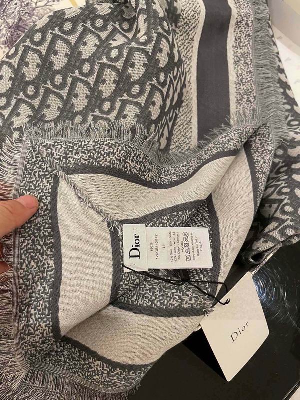 Dior Scarf 140X140cm 57%羊毛43%真丝 E67 (15)