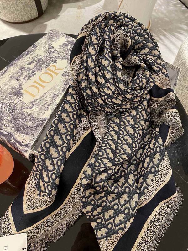 Dior Scarf 140X140cm 57%羊毛43%真丝 E67 (2)