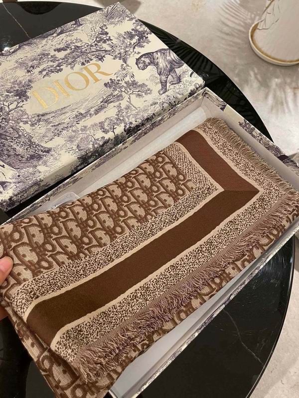 Dior Scarf 140X140cm 57%羊毛43%真丝 E67 (25)