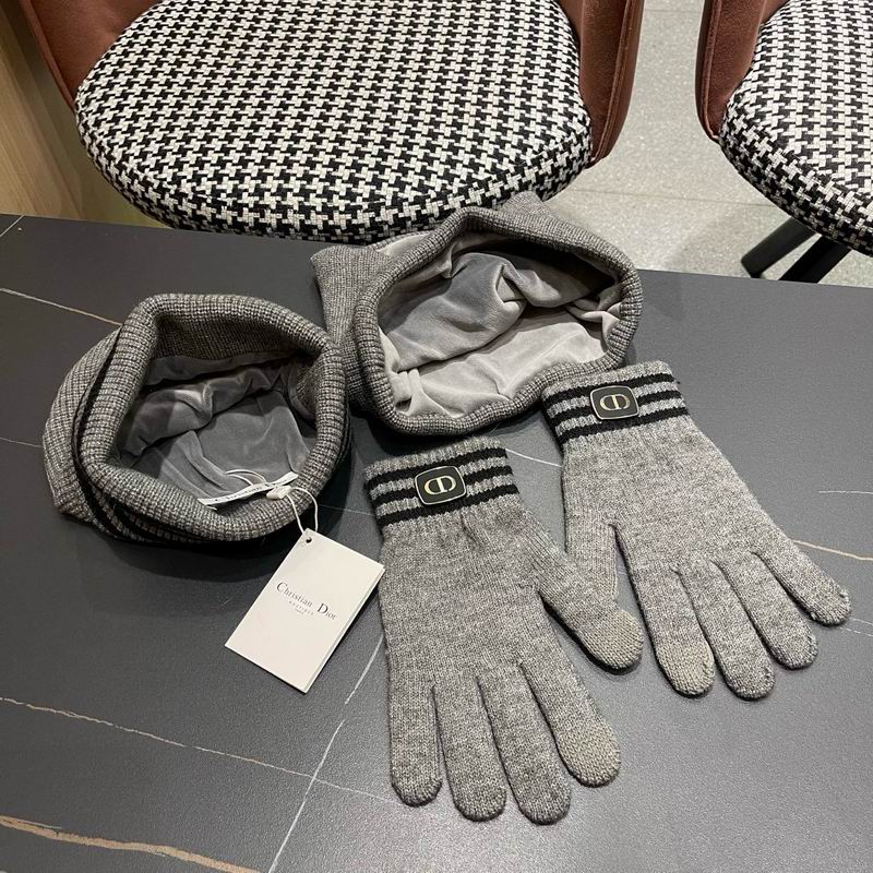 Dior Scarf Hat Gloves  (353)