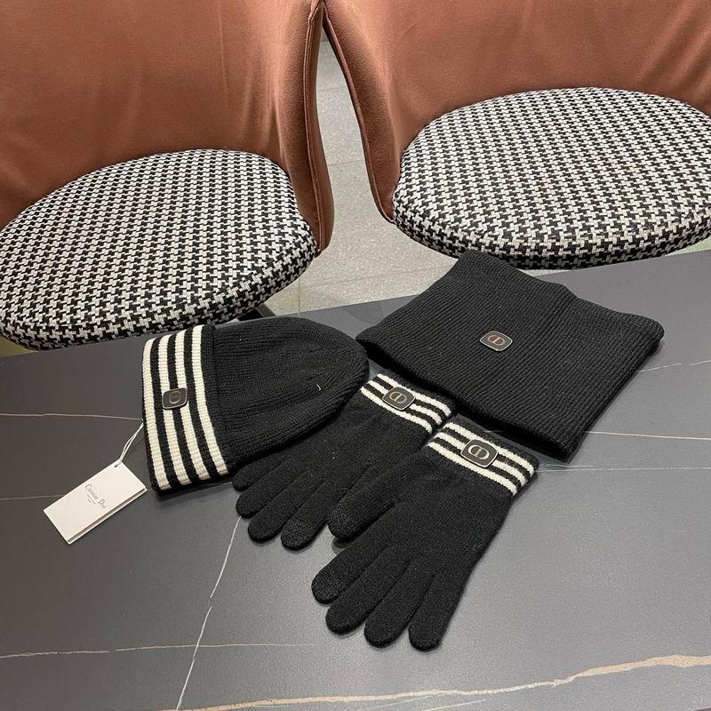 Dior Scarf Hat Gloves  (373)