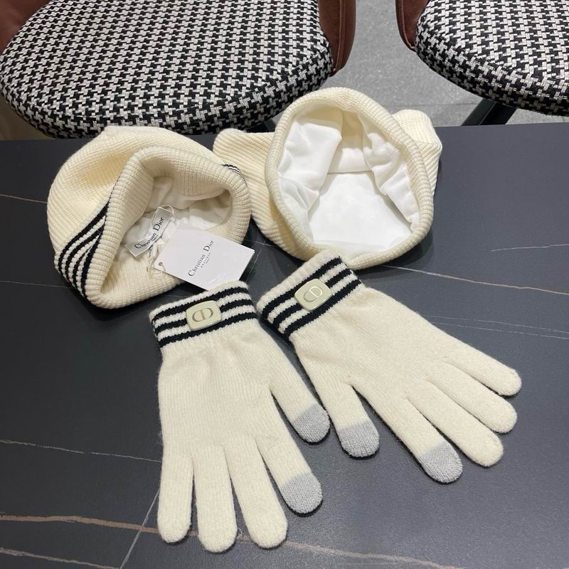 Dior Scarf Hat Gloves  (381)