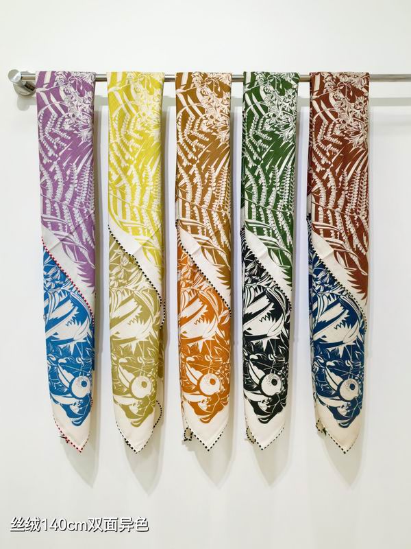 Hermes scarf 140X140cm 70%羊绒30%真丝 E34 (1)