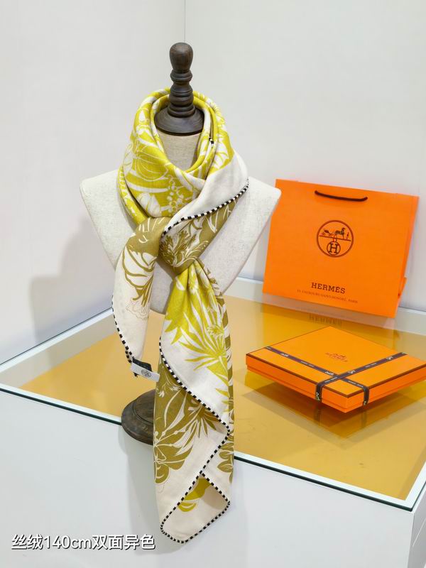 Hermes scarf 140X140cm 70%羊绒30%真丝 E34 (11)