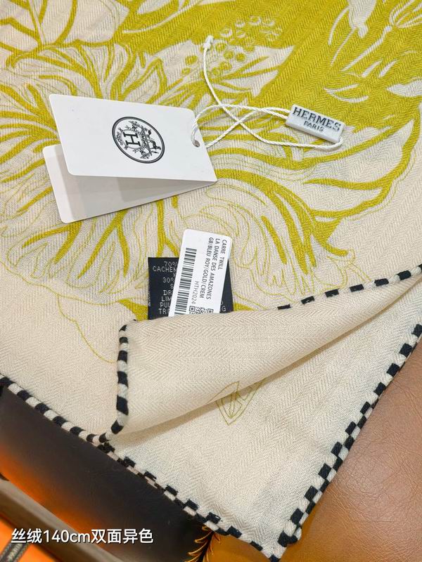 Hermes scarf 140X140cm 70%羊绒30%真丝 E34 (13)
