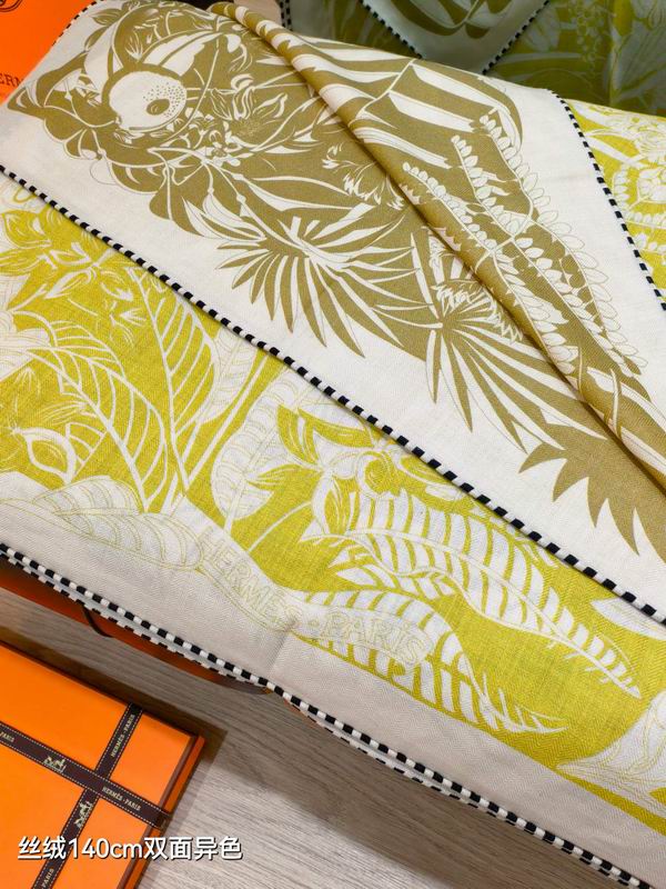 Hermes scarf 140X140cm 70%羊绒30%真丝 E34 (14)