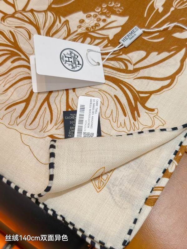 Hermes scarf 140X140cm 70%羊绒30%真丝 E34 (22)