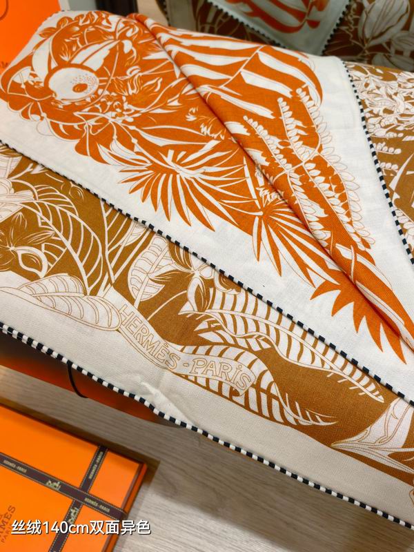 Hermes scarf 140X140cm 70%羊绒30%真丝 E34 (23)