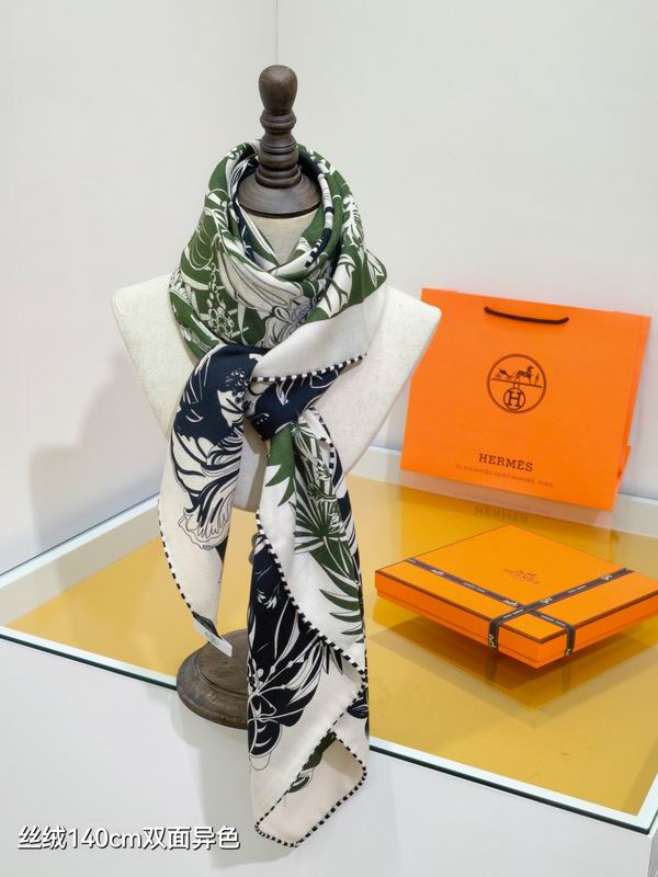 Hermes scarf 140X140cm 70%羊绒30%真丝 E34 (29)