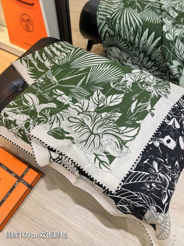 Hermes scarf 140X140cm 70%羊绒30%真丝 E34 (33)
