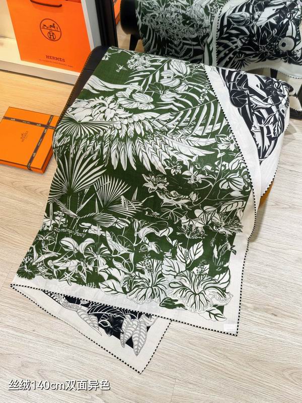 Hermes scarf 140X140cm 70%羊绒30%真丝 E34 (34)