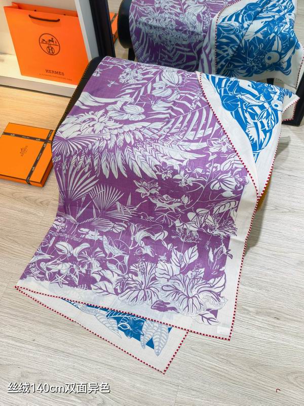 Hermes scarf 140X140cm 70%羊绒30%真丝 E34 (7)