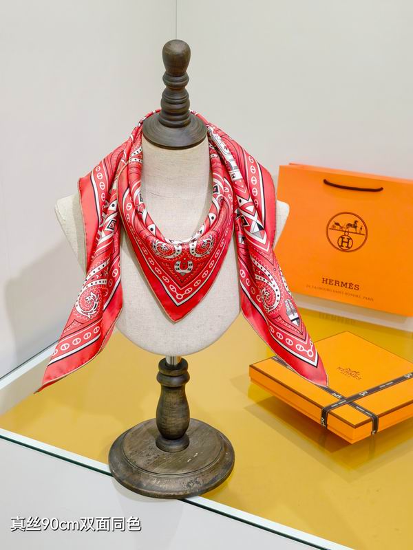 Hermes silk Scarf 90X90cm E05 (21)