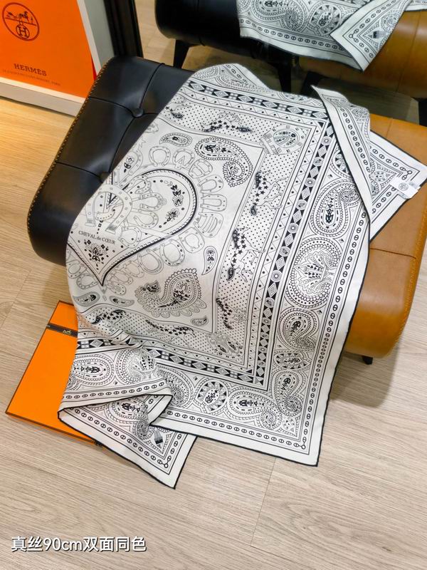 Hermes silk Scarf 90X90cm E05 (34)